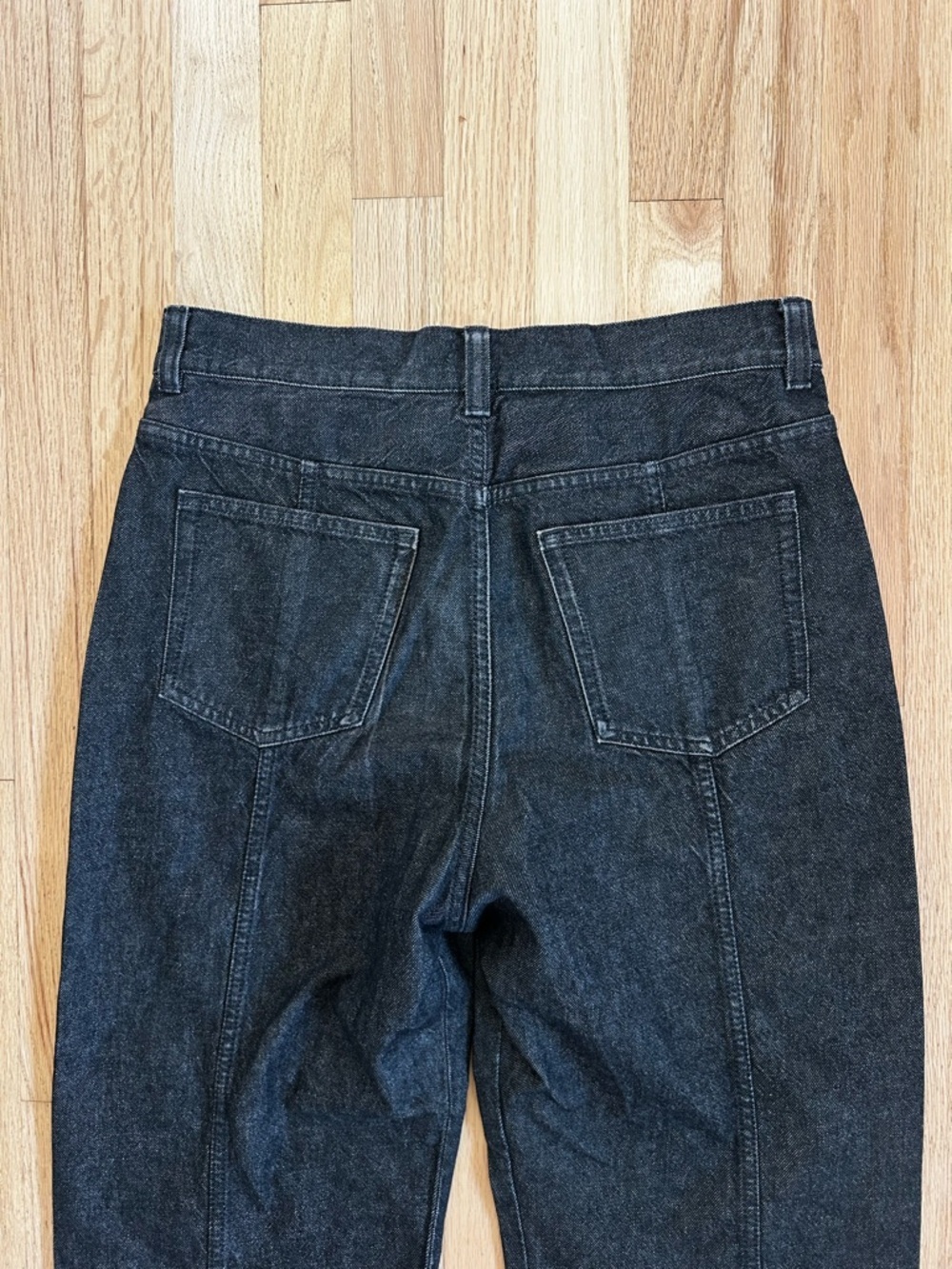 COS mid-rise relaxed wide leg barrel jeans cotton washed black size 29 - Picture 10 of 11